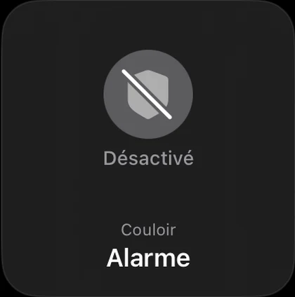 Alarm tile showing the security system disarmed