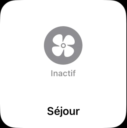 Fan tile showing the fan idle