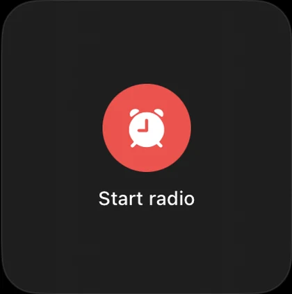 A Shortcut tile that starts the radio